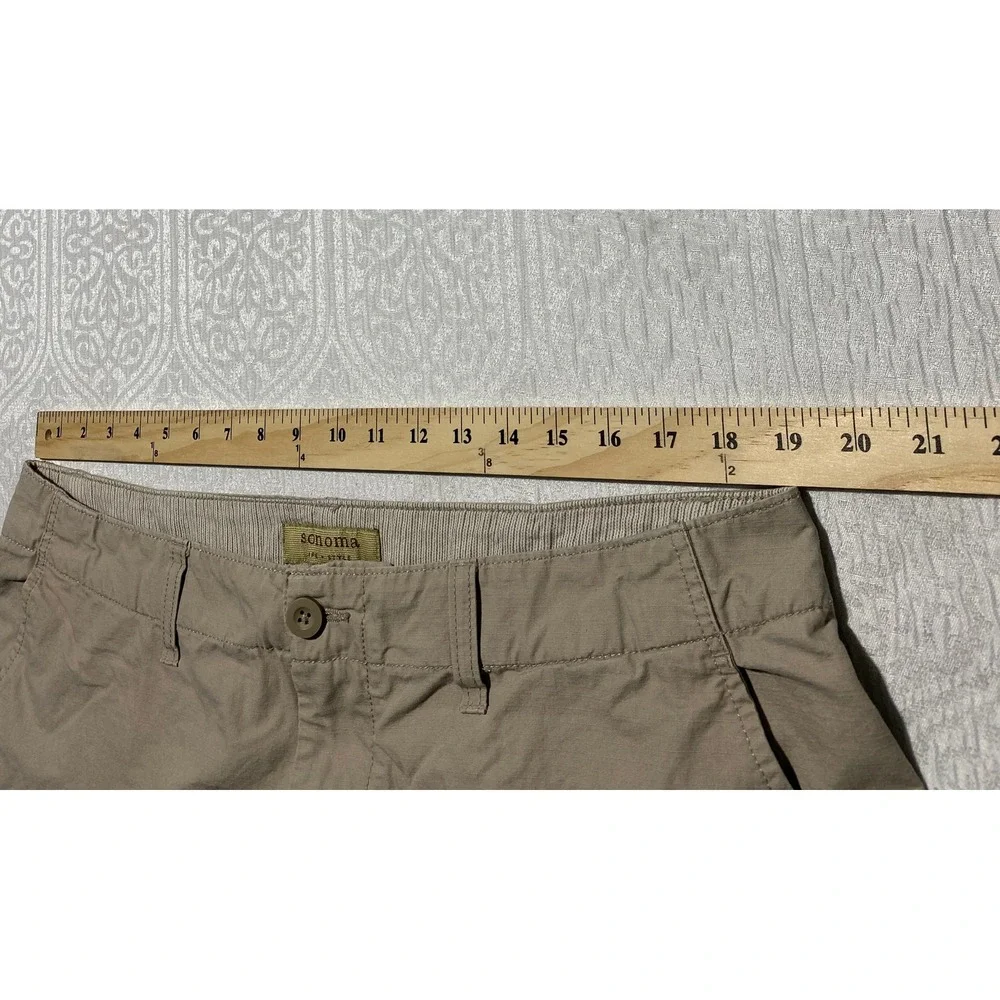 Sonoma Life Style Mens Cargo Shorts Size 36 Khaki Tan Cotton Utility Hiking Work
